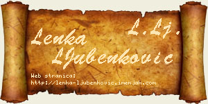 Lenka LJubenković vizit kartica